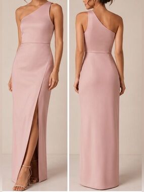 bhldn nicoletta one-shoulder scarf satin midi dress BHLDN Nicoletta One-Shoulder Scarf Satin Midi Dress